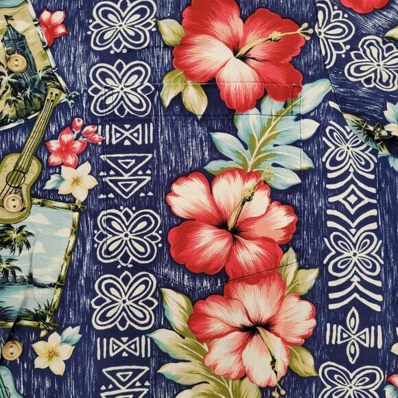 Vintage 90s RJC Hawaiian Button Shirt Medium 21x26 AOP USA - Picture 10 of 12
